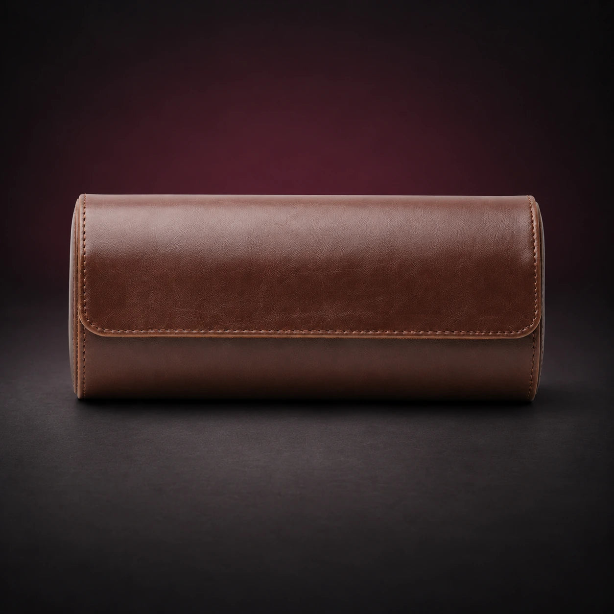 Nomad — Three-Watch PU Travel Roll — Brown