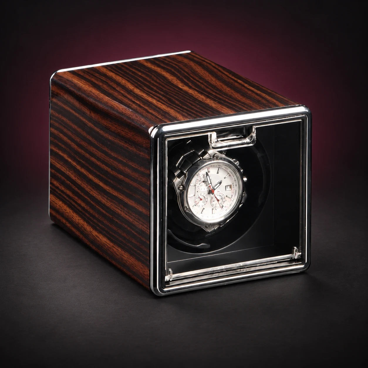 Cube — Single Watch Winder — Coffee wood-look / US plug