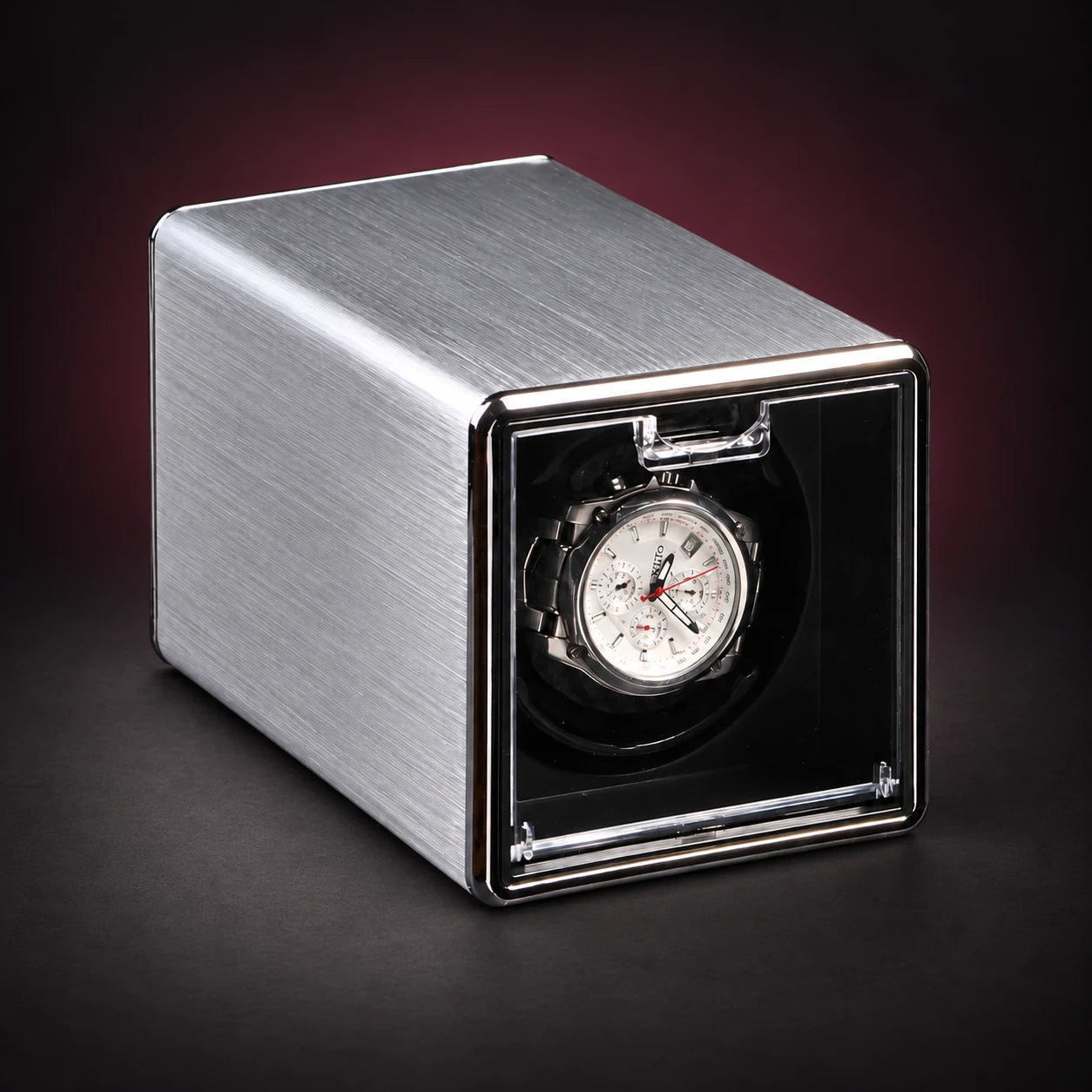 Cube — Single Watch Winder — Silver-tone / US plug
