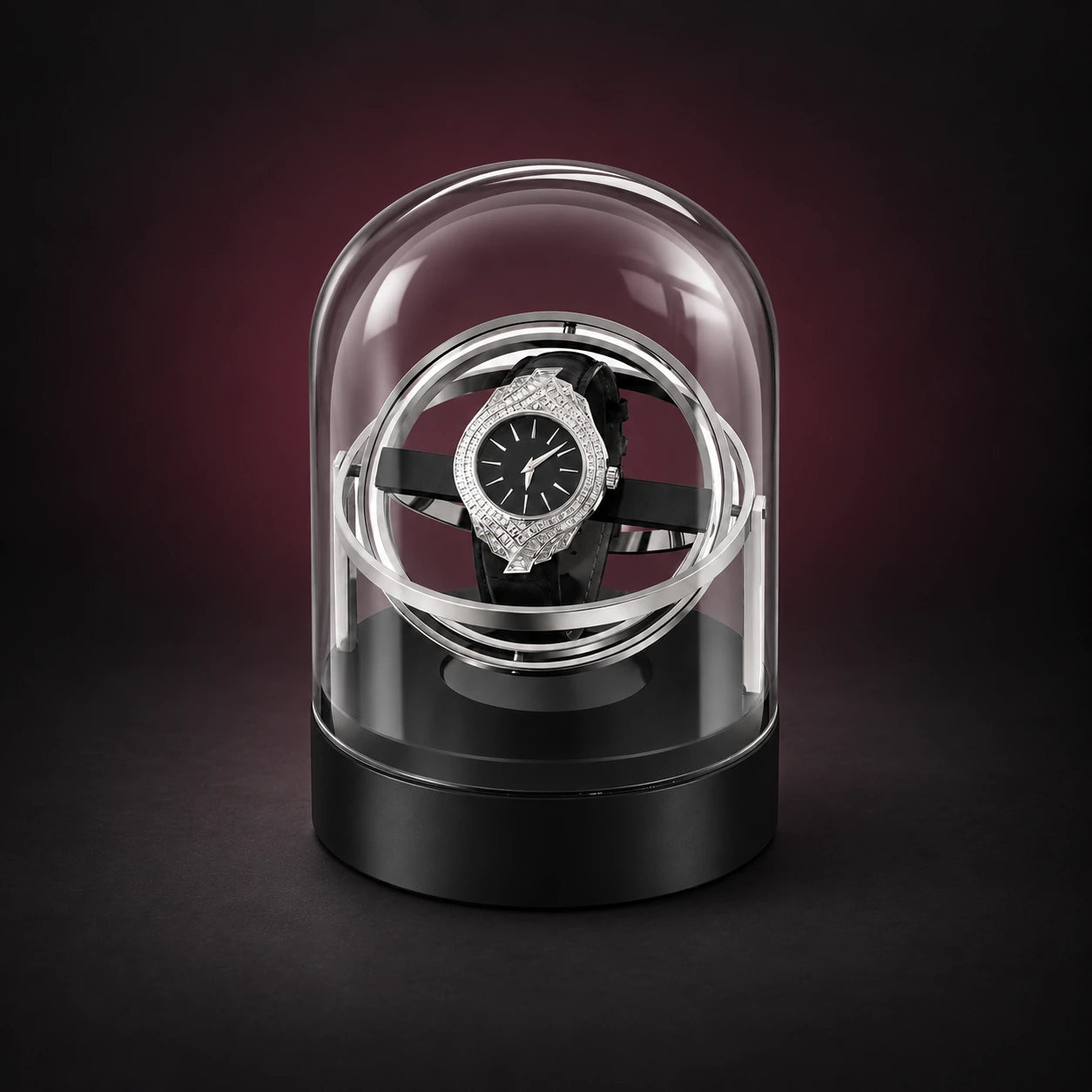 Orbit — Gyroscopic Watch Winder — Silver-tone / US plug